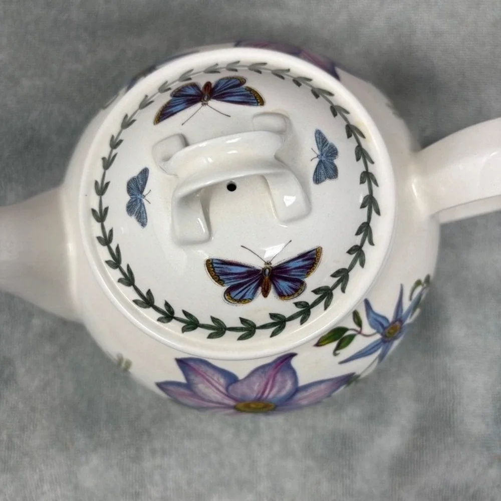 Vtg Portmeirion Botanic Garden Teapot Clematis Virgins Bower Made‎ in Britain